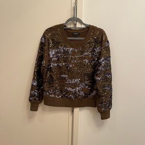 Express sequin camo sweatshirt XS